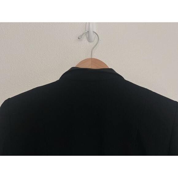 Vintage 1980's Christian Dior Black Wool Single Button Down Blazer Jacket Size 4 - Picture 6 of 10